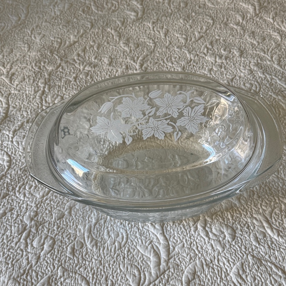 Princess House Crystal Floral Casserole Dish